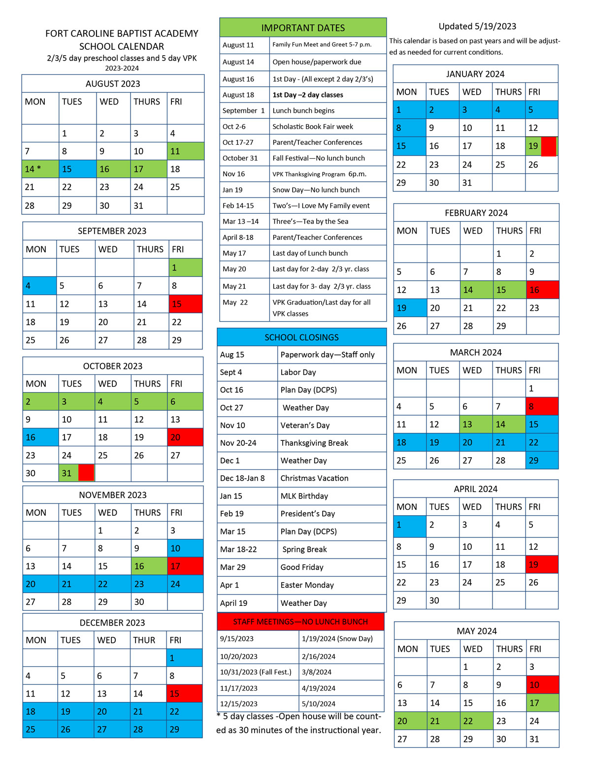 FCBA Jax 2023-24 Calendar